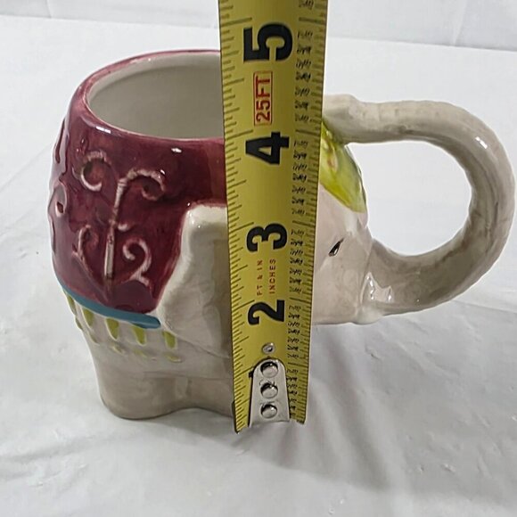 Pier 1 Imports Hand Painted Dolomite 14 Oz Elephant Mug - Picture 15 of 15